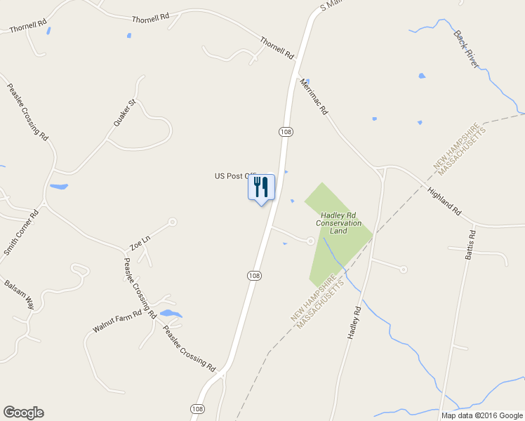 map of restaurants, bars, coffee shops, grocery stores, and more near 85 South Main Street in Newton