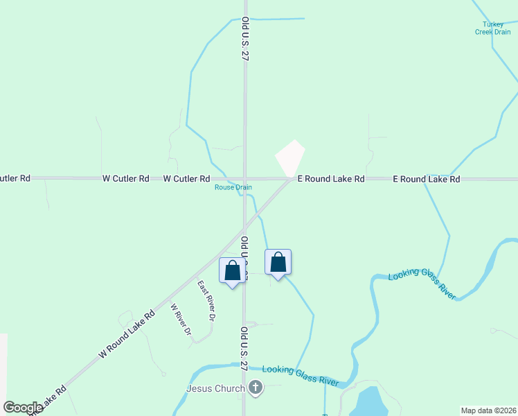 map of restaurants, bars, coffee shops, grocery stores, and more near 11189 Old U.S. 27 in DeWitt