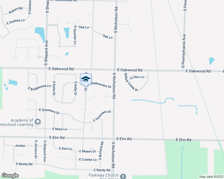 map of restaurants, bars, coffee shops, grocery stores, and more near 1531 Meadowview Drive in Oak Creek
