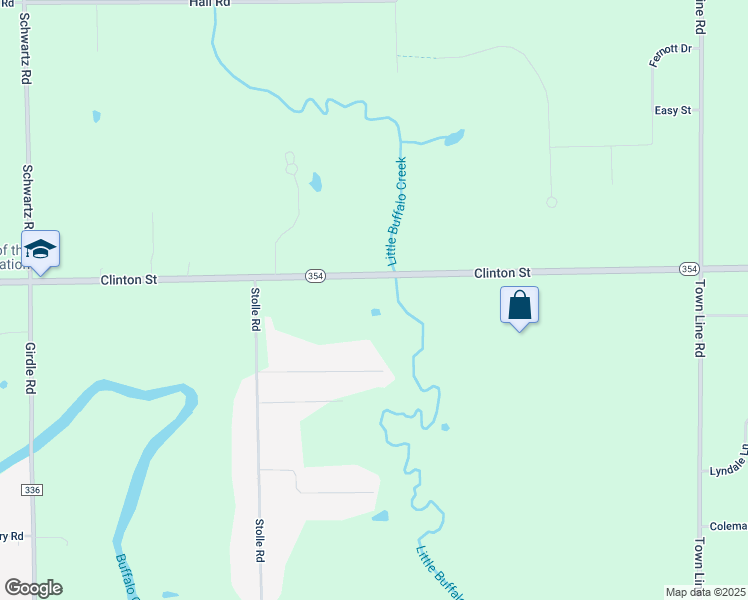 map of restaurants, bars, coffee shops, grocery stores, and more near 8000 Clinton Street in Erie County