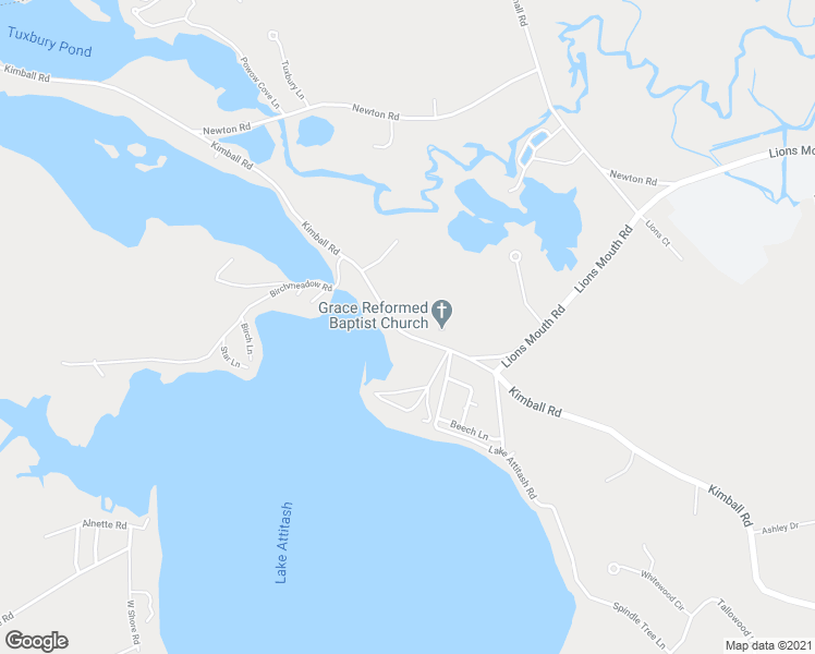 map of restaurants, bars, coffee shops, grocery stores, and more near 104 Kimball Road in Amesbury