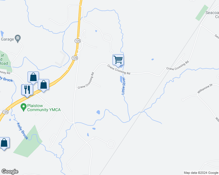 map of restaurants, bars, coffee shops, grocery stores, and more near 9 Crane Crossing Road in Plaistow