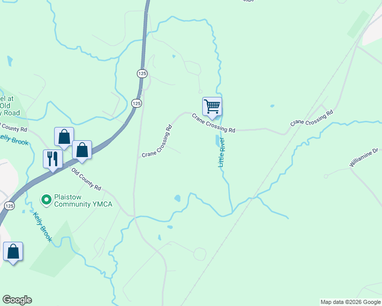 map of restaurants, bars, coffee shops, grocery stores, and more near 9 Crane Crossing Road in Plaistow
