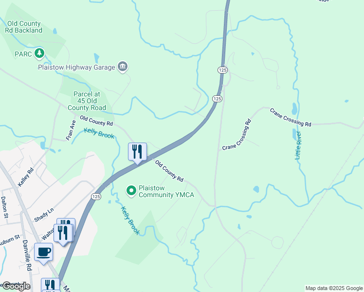 map of restaurants, bars, coffee shops, grocery stores, and more near 195 Plaistow Road in Plaistow