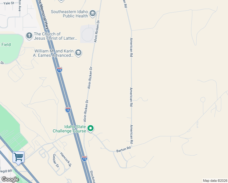 map of restaurants, bars, coffee shops, grocery stores, and more near 1901 Alvin Ricken Drive in Pocatello
