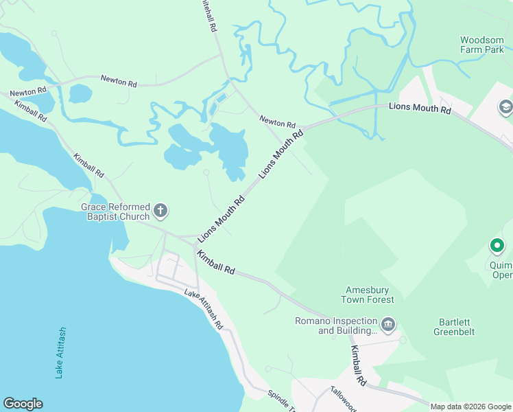 map of restaurants, bars, coffee shops, grocery stores, and more near 278 Lions Mouth Road in Amesbury