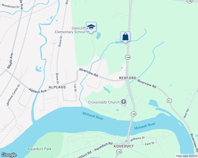 map of restaurants, bars, coffee shops, grocery stores, and more near 945 Riverview Road in Rexford