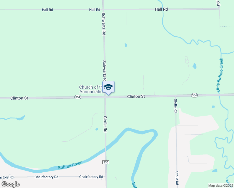 map of restaurants, bars, coffee shops, grocery stores, and more near 7607 Clinton Street in Erie County