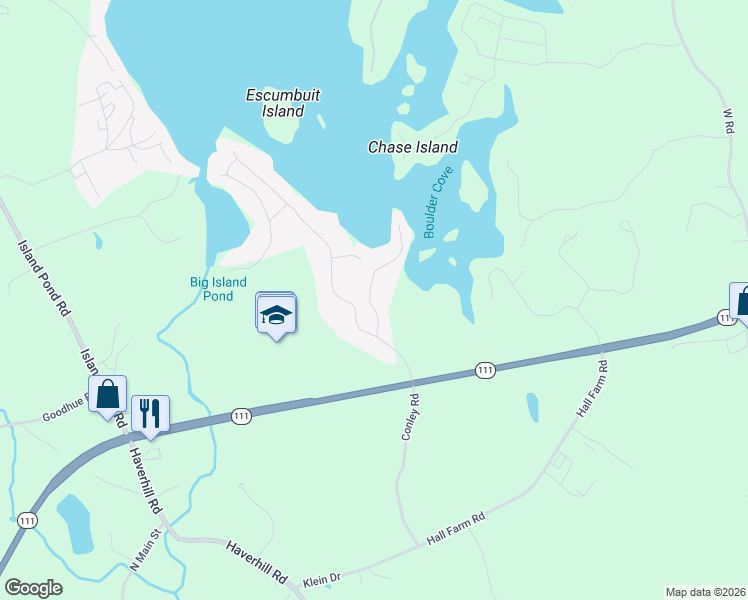 map of restaurants, bars, coffee shops, grocery stores, and more near 8 Stickney Road in Atkinson