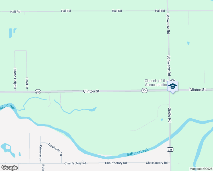 map of restaurants, bars, coffee shops, grocery stores, and more near 7281 Clinton Street in Elma