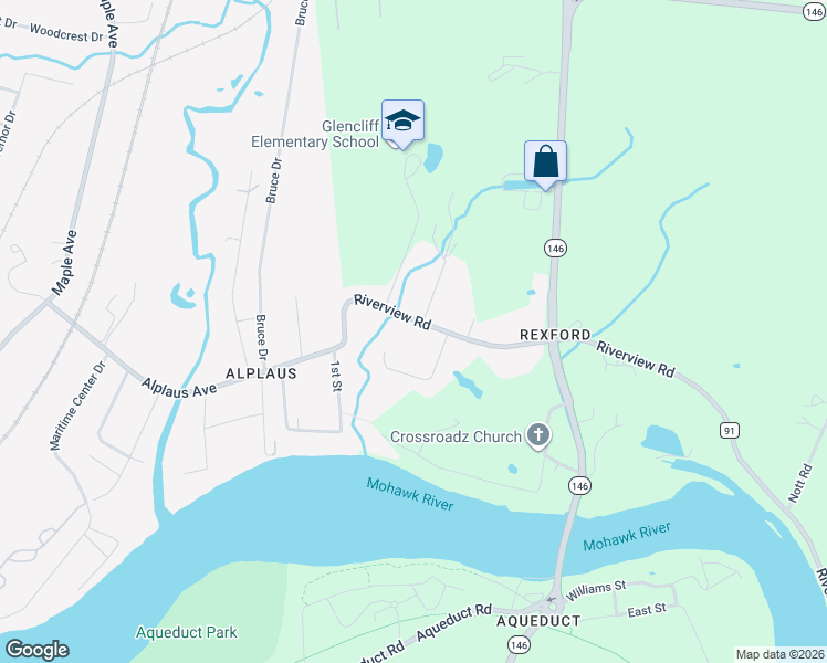 map of restaurants, bars, coffee shops, grocery stores, and more near 954 Riverview Road in Rexford