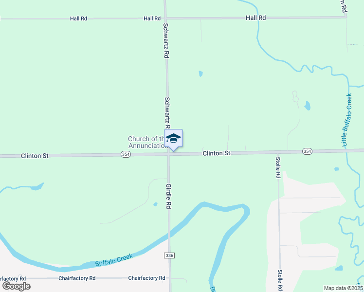 map of restaurants, bars, coffee shops, grocery stores, and more near 7607 Clinton Street in Erie County