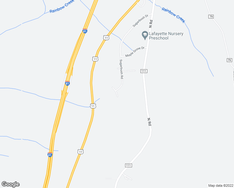 map of restaurants, bars, coffee shops, grocery stores, and more near Sugar Bush Rd in Tully
