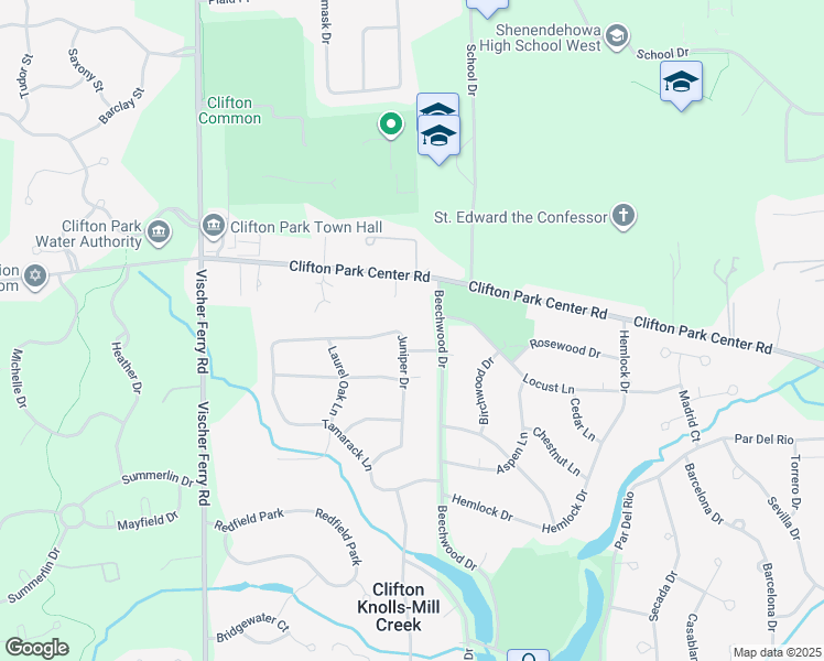 map of restaurants, bars, coffee shops, grocery stores, and more near 26 Juniper Drive in Saratoga County