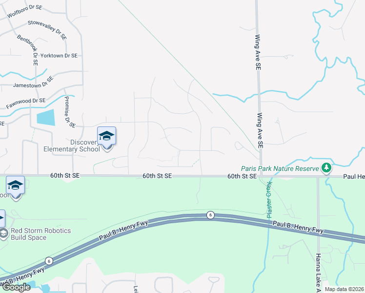 map of restaurants, bars, coffee shops, grocery stores, and more near 2709 Plover Drive Southeast in Kentwood