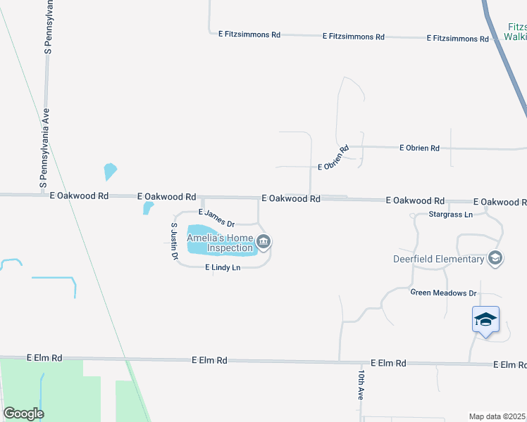 map of restaurants, bars, coffee shops, grocery stores, and more near 10310 South George Drive in Oak Creek