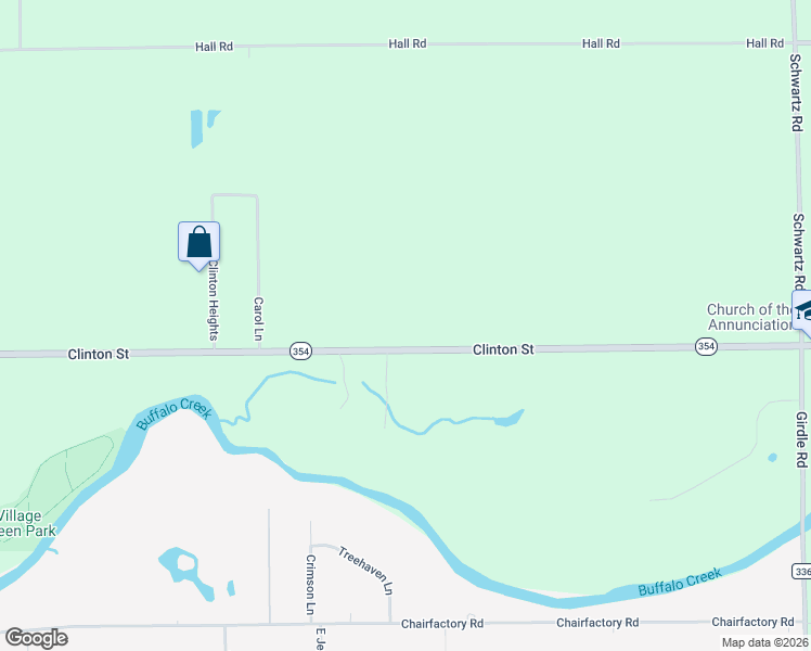 map of restaurants, bars, coffee shops, grocery stores, and more near 7141 Clinton Street in Elma
