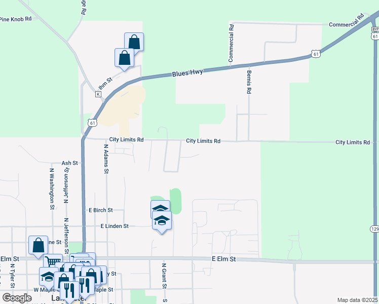 map of restaurants, bars, coffee shops, grocery stores, and more near 844 East Valley Court in Lancaster