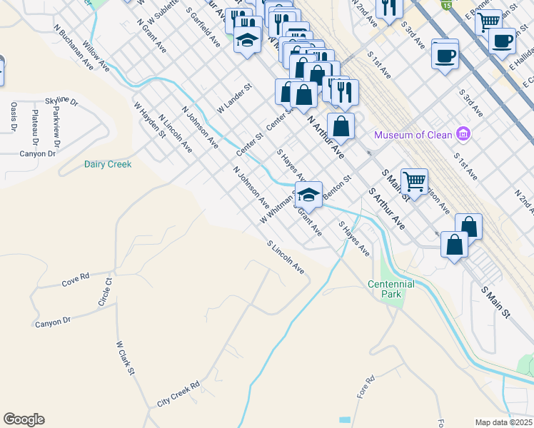 map of restaurants, bars, coffee shops, grocery stores, and more near 816 West Whitman Street in Pocatello