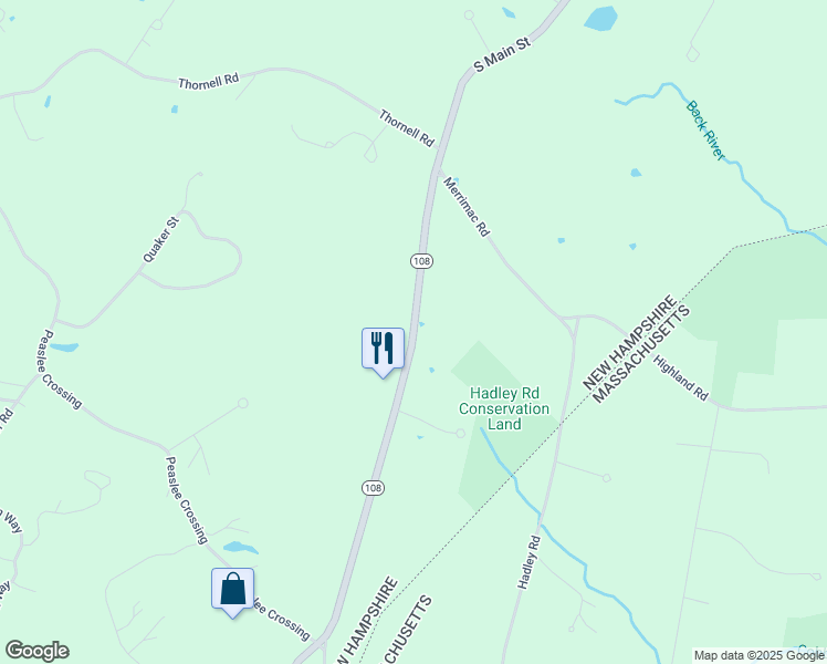 map of restaurants, bars, coffee shops, grocery stores, and more near 72 South Main Street in Newton