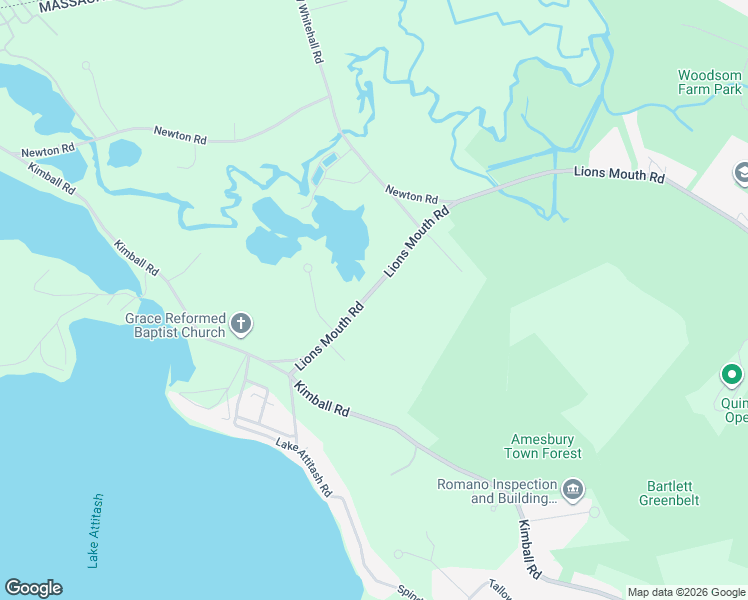 map of restaurants, bars, coffee shops, grocery stores, and more near 278 Lions Mouth Road in Amesbury