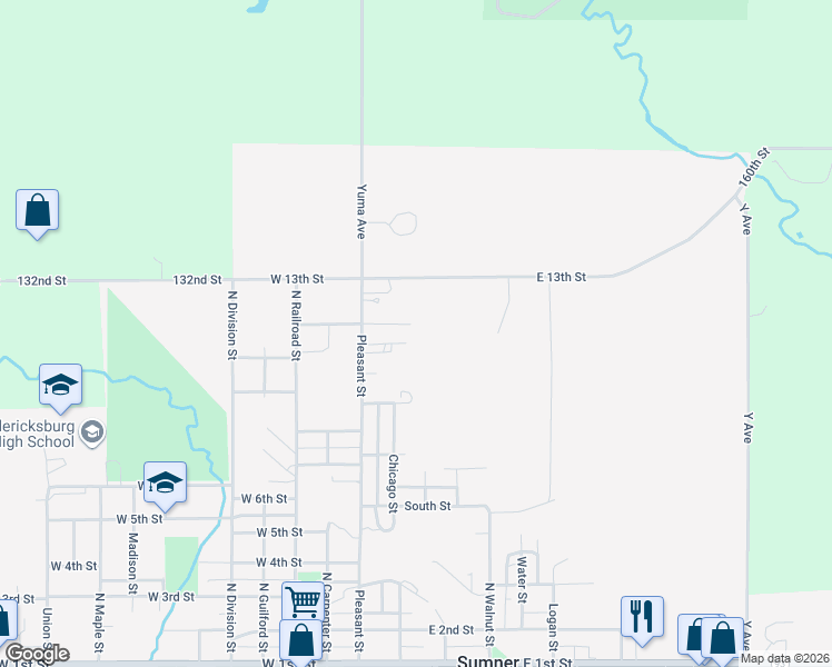map of restaurants, bars, coffee shops, grocery stores, and more near 211 East 12th Street in Sumner
