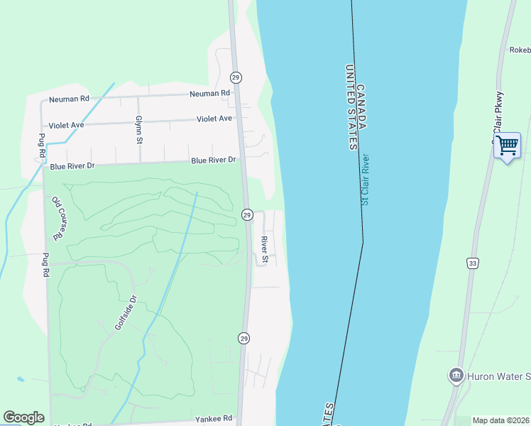 map of restaurants, bars, coffee shops, grocery stores, and more near 1337 North River Road in Saint Clair