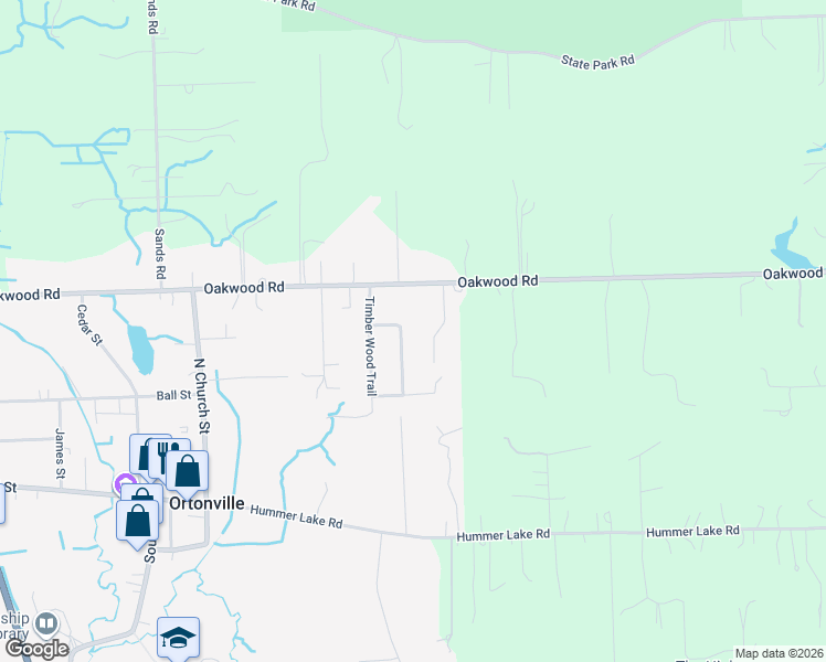 map of restaurants, bars, coffee shops, grocery stores, and more near 380 Arbor Pine Drive in Brandon Township