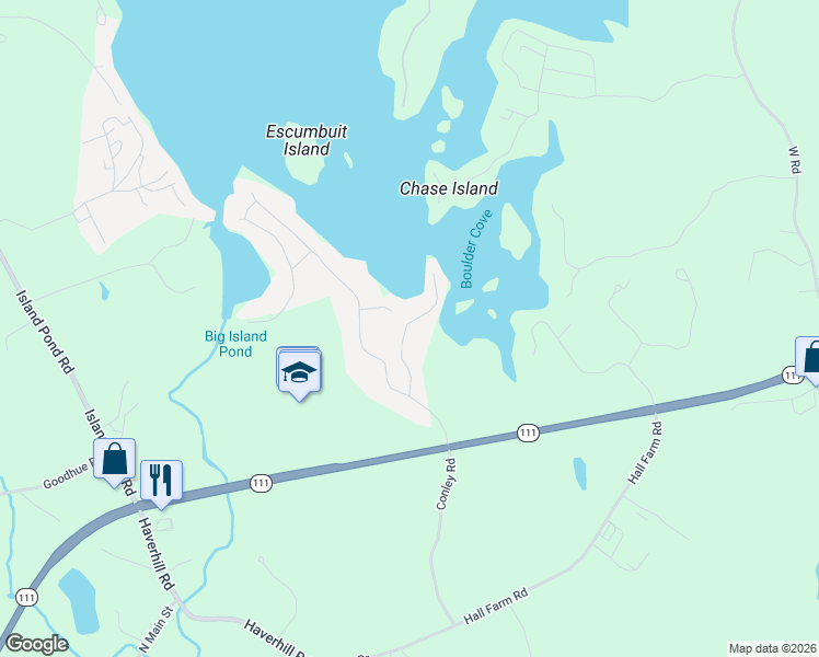 map of restaurants, bars, coffee shops, grocery stores, and more near 8 Stickney Road in Atkinson