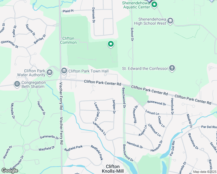 map of restaurants, bars, coffee shops, grocery stores, and more near 614 Clifton Park Center Road in Saratoga County