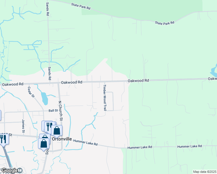 map of restaurants, bars, coffee shops, grocery stores, and more near 480 Timber Wood Trail in Brandon Township