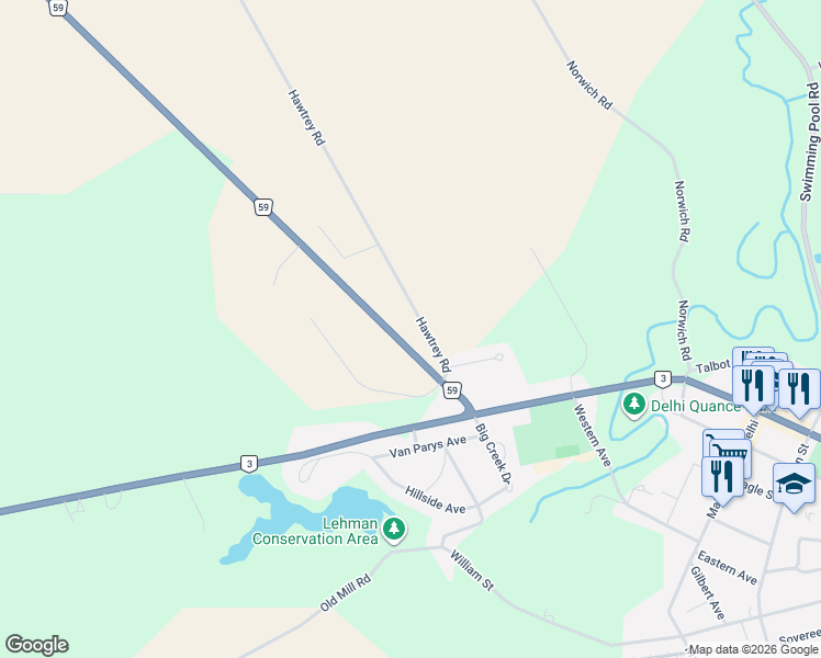 map of restaurants, bars, coffee shops, grocery stores, and more near 27 Hawtrey Road in Delhi
