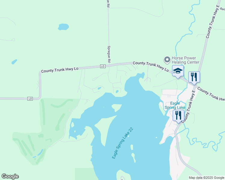 map of restaurants, bars, coffee shops, grocery stores, and more near W349S10191 Highview Road in Eagle
