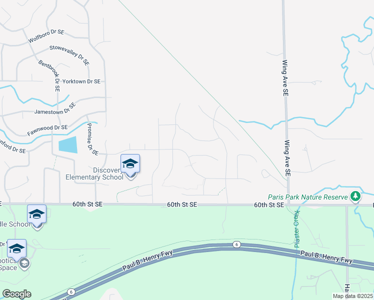 map of restaurants, bars, coffee shops, grocery stores, and more near 2653 Plover Drive Southeast in Kentwood