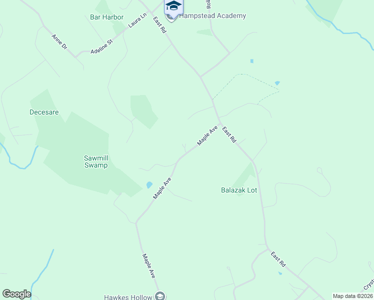 map of restaurants, bars, coffee shops, grocery stores, and more near 41 Maple Avenue in Hampstead