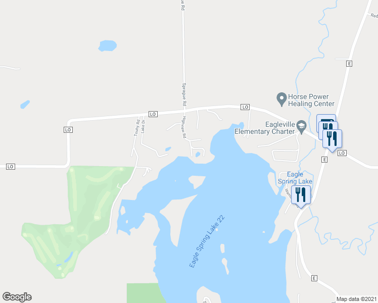 map of restaurants, bars, coffee shops, grocery stores, and more near W349S10191 Highview Road in Eagle