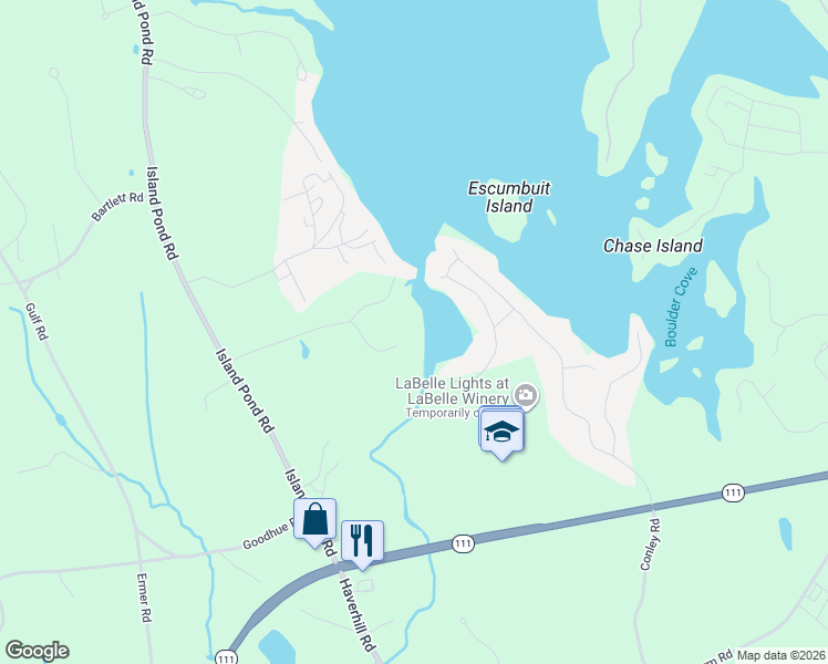 map of restaurants, bars, coffee shops, grocery stores, and more near 19 Whitney Grove Road in Derry