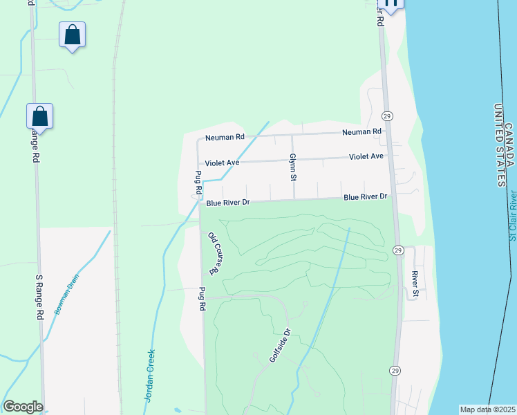 map of restaurants, bars, coffee shops, grocery stores, and more near 1590 Horizon Court in Saint Clair
