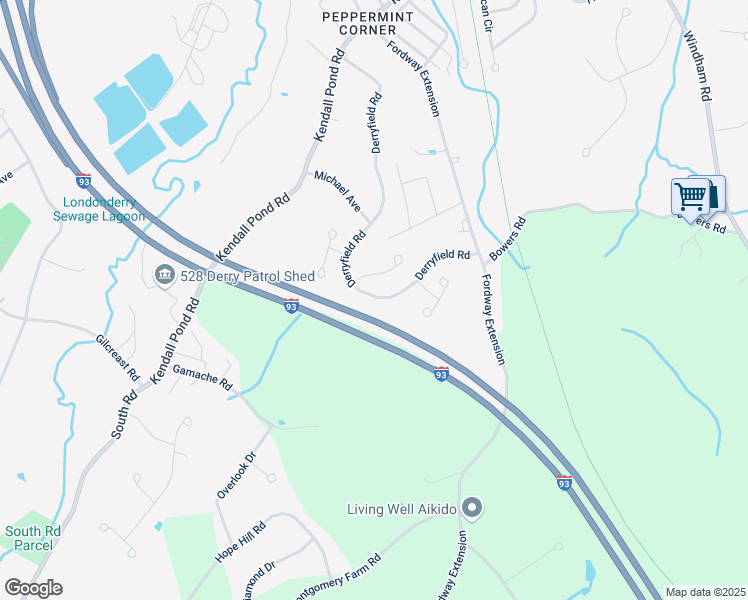 map of restaurants, bars, coffee shops, grocery stores, and more near 4l Lancelot Drive in Derry