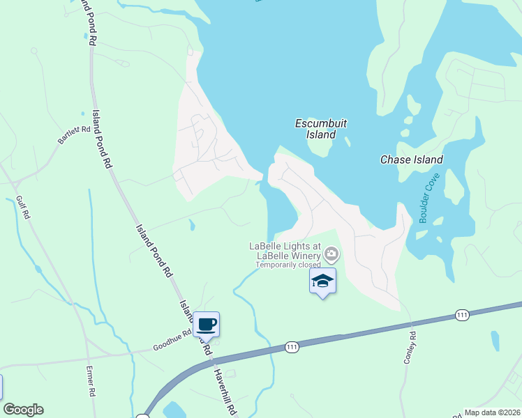 map of restaurants, bars, coffee shops, grocery stores, and more near 19 Whitney Grove Road in Derry