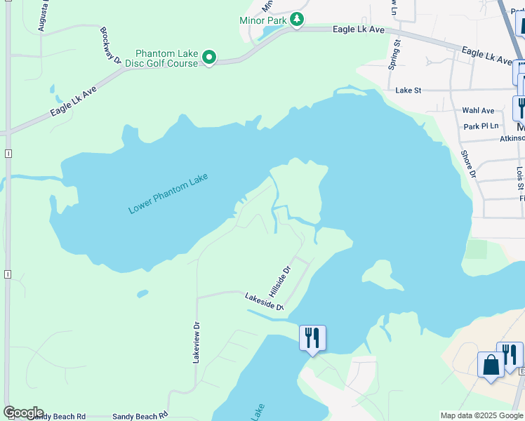 map of restaurants, bars, coffee shops, grocery stores, and more near W302S10171 Oconee Drive in Mukwonago