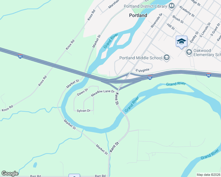 map of restaurants, bars, coffee shops, grocery stores, and more near 234 Meadow Lane Drive in Portland