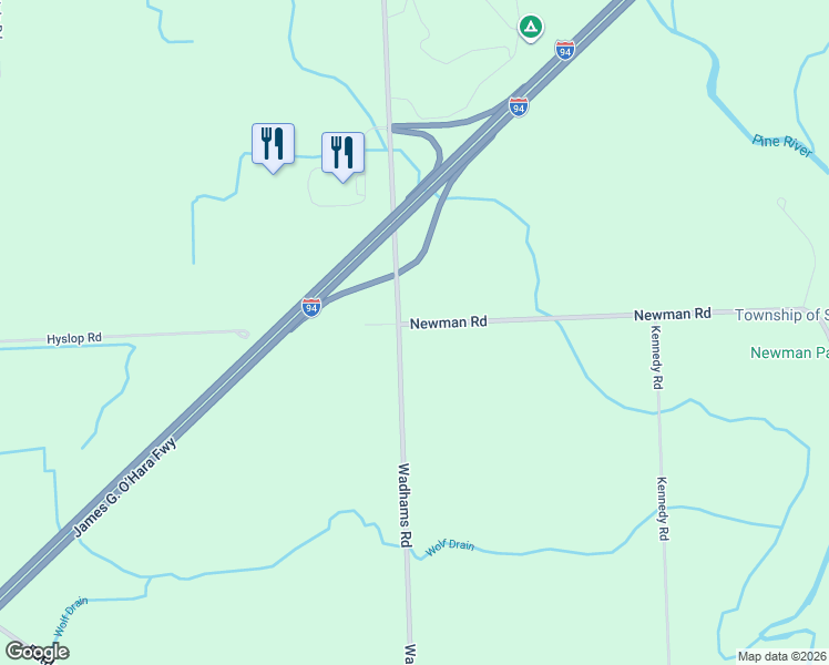 map of restaurants, bars, coffee shops, grocery stores, and more near 1475 Wadhams Road in Saint Clair