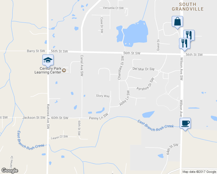 map of restaurants, bars, coffee shops, grocery stores, and more near 4409 Penny Lane Southwest in Wyoming