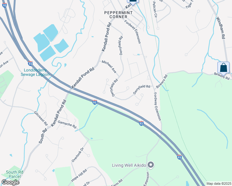 map of restaurants, bars, coffee shops, grocery stores, and more near 4l Lancelot Drive in Derry