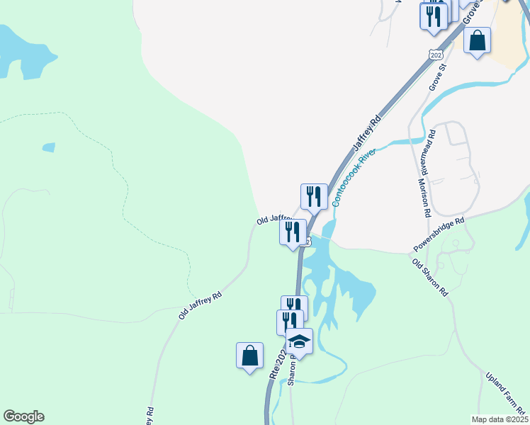 map of restaurants, bars, coffee shops, grocery stores, and more near 29 Old Jaffrey Road in Peterborough
