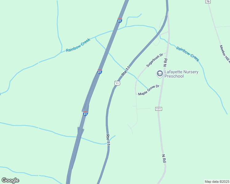 map of restaurants, bars, coffee shops, grocery stores, and more near 1822 U.S. 11 in Tully