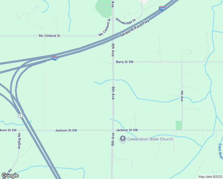 map of restaurants, bars, coffee shops, grocery stores, and more near 5066 8th Avenue in Grandville