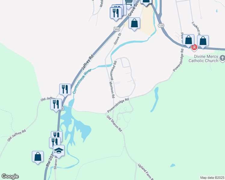 map of restaurants, bars, coffee shops, grocery stores, and more near Morison Road in Peterborough