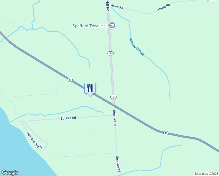 map of restaurants, bars, coffee shops, grocery stores, and more near 1845 Rose Hill Road in Skaneateles